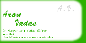 aron vadas business card